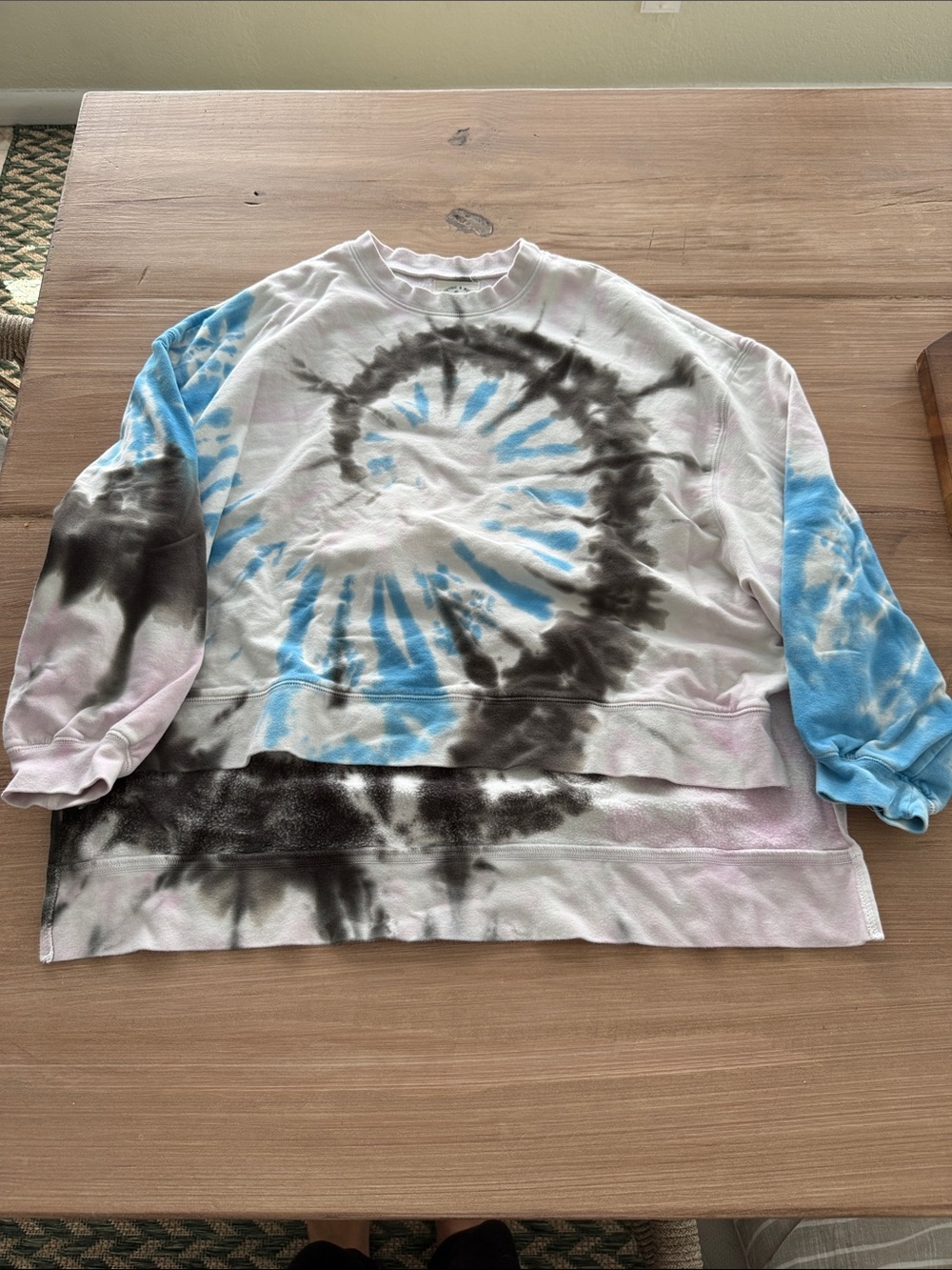 Electric & Rose Spiral Tie-Dye Crewneck Sweatshirt - Blue, Black, White